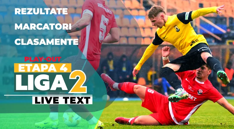 Liga 2, etapa 4 din play-out | Cele opt meciuri se dispută ACUM. În trei dintre ele nu s-a înscris în prima repriză
