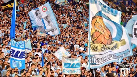 FOTO | Emoționant! Coregrafia afișată de fanii lui Lazio în "Derby della Capitale" pentru "Diabolik", unul dintre liderii galeriei, omorât în Roma în urmă cu o lună
