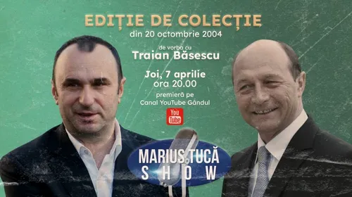 Marius Tucă Show începe joi, 7 aprilie, de la ora 20.00, live pe gandul.ro cu o nouă ediție specială