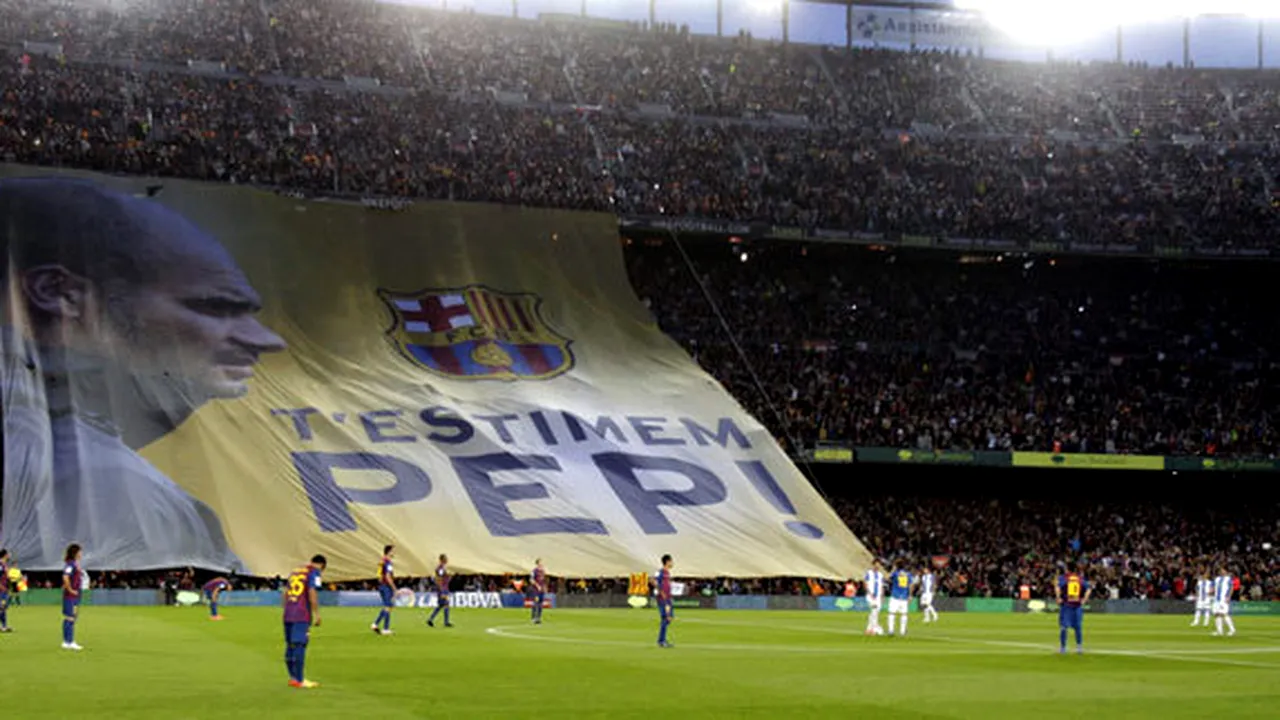 FOTO & VIDEO Pep Guardiola, ovaționat de fani la ultimul meci pe Camp Nou