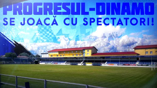 Progresul Spartac – Dinamo se joacă pe un alt stadion, cu spectatori! ”Victorie!”, anunță clubul nou-promovat, care spune că a primit mai multe lovituri legate de organizarea acestui joc