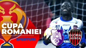 CS Gloria Bistrița încearcă surpriza pe terenul CFC Argeș, pentru o calificare în semifinalele Cupei României. Partida începe la ora 17:30
