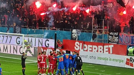S-au încăierat fotbaliștii la derby-ul Dinamo - FCSB: spiritele s-au încins puternic și pe Arena Națională a fost la un pas să izbucnească o bătaie generală. FOTO