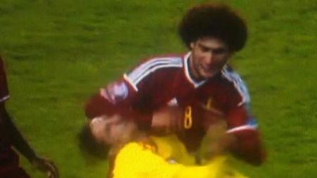 FOTO | Meciul Belgia - Țara Galilor a oferit un alt caz "Mureșan". Fellaini l-a umplut de sânge pe Joe Allen, dar a scăpat de sancțiune din partea UEFA