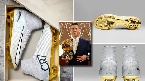 Nike îi oferă lui Cristiano Ronaldo primele ghete din istorie placate cu aur! SUPER FOTO Cum se va încălța CR7 la următorul meci
