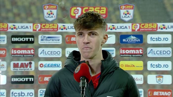 Octavian Popescu, emoții uriașe în fața camerelor TV! Ce a spus puștiul-minune de la FCSB după o nouă prestație de excepție