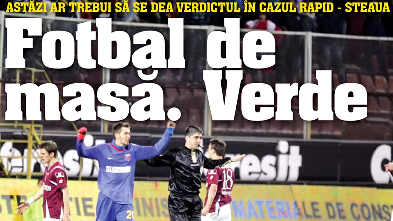 Derby-ul Rapid - Steaua se joacă la masa verde