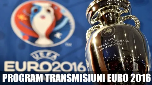 Programul complet Euro 2016 și transmisiuni TV. Unde urmărim LIVE meciurile de la Campionatul European din Franța.  Toate partidele sunt pe Dolce Sport, ProTV transmite 23