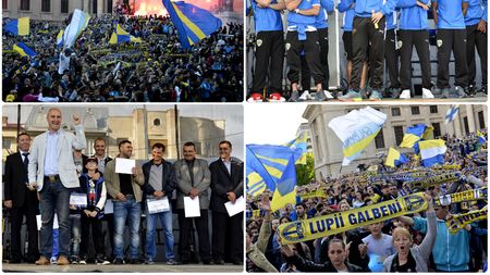 Petrolul 90 de ani. Peste 8.000 de suporteri au ieșit în oraș să petreacă alături de foștii și actualii jucători ai echipei ploieștene