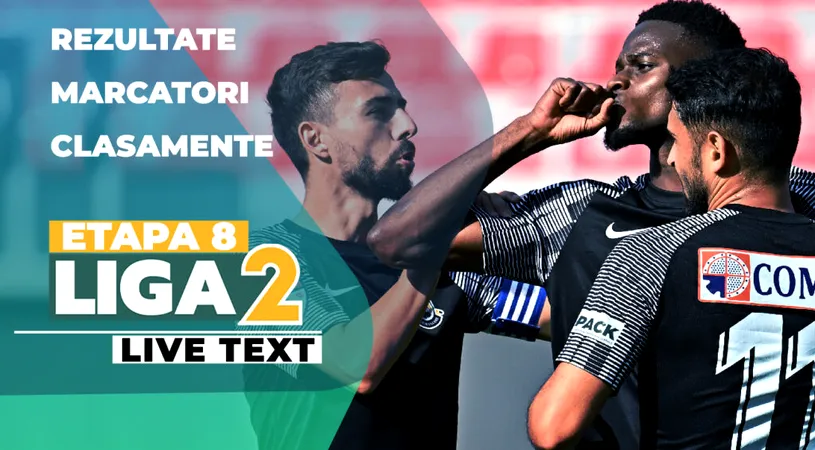 Liga 2, etapa 8 | Corvinul strică debutul lui Bogdan Andone la CFC Argeș! A fost ploaie torențială cu goluri în primele opt meciuri din această rundă. FC Voluntari și Concordia au fost umilite!
