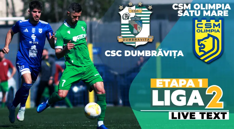 CSC Dumbrăvița și CSM Olimpia Satu Mare au luat câte un punct la debutul în noua ediție a Ligii 2