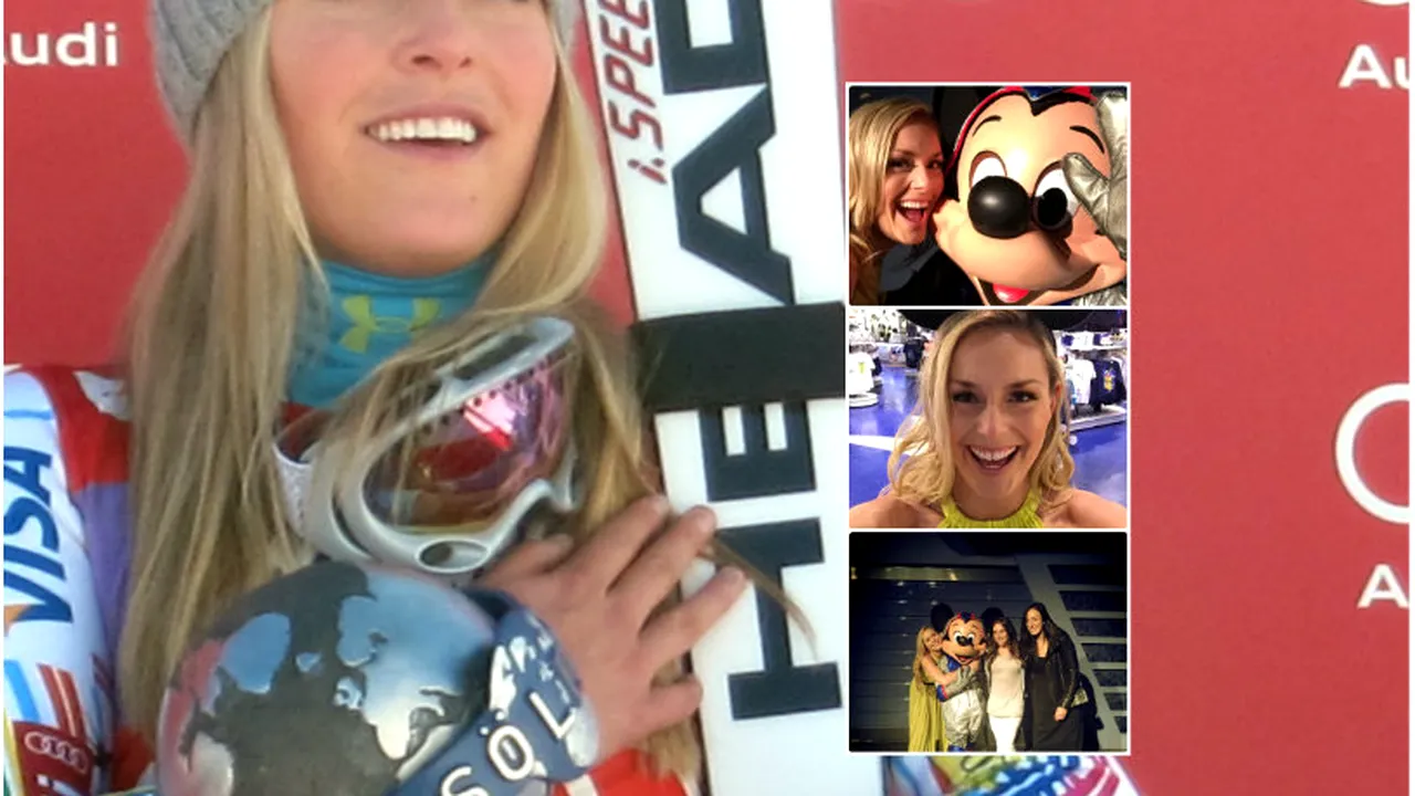 Când vedetele dau în mintea copiilor: Lindsey Vonn în al nouălea cer după ce a ajuns la 30 de ani, în premieră, la Disneyland. Messi, Kaka, Villa, Nadal, Parker și Marian Oprea, super-campionii care și-au făcut de cap alături de simpaticele personaje din desenele animate 