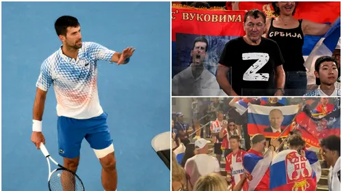 Imaginile care au declanșat haosul la Australian Open: scandări și inscripții pro-Vladimir Putin la meciul lui Novak Djokovic! Se cer măsuri dure: „Să fie interzis pe viață” | VIDEO