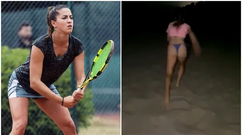 Ce a putut face o jucătoare de tenis din România, pe plajă, în toiul nopții! A luat-o la fugă în costum de baie | VIDEO