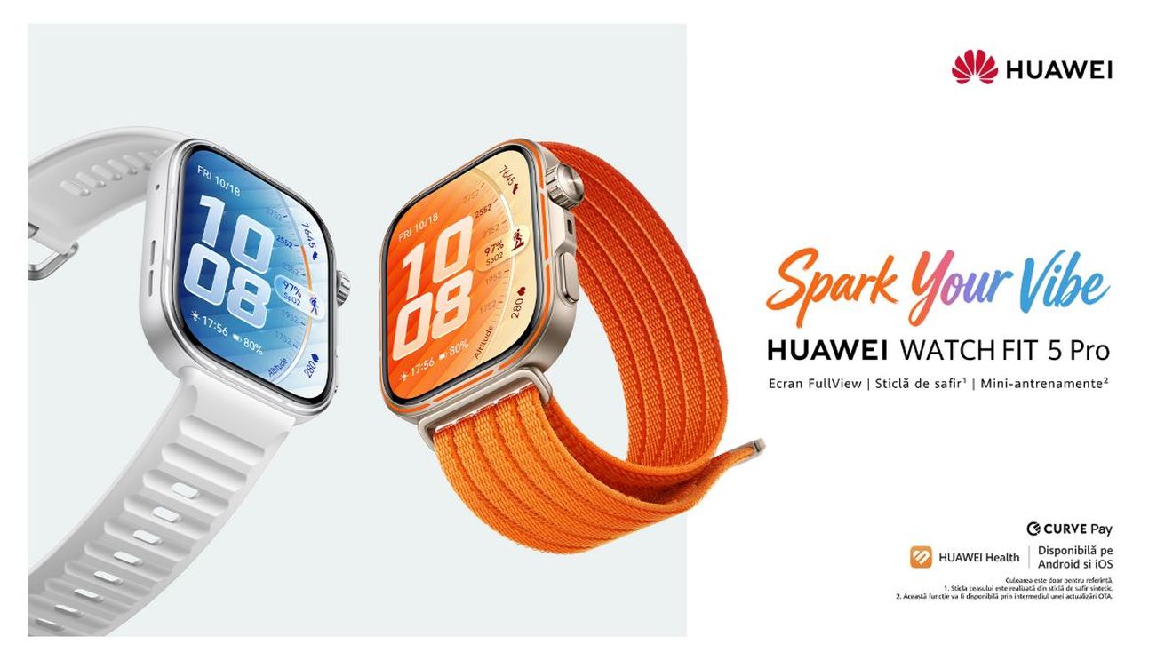 (P) Seria HUAWEI WATCH FIT 5. Soluția ca să găsești timp pentru sport în zilele pline