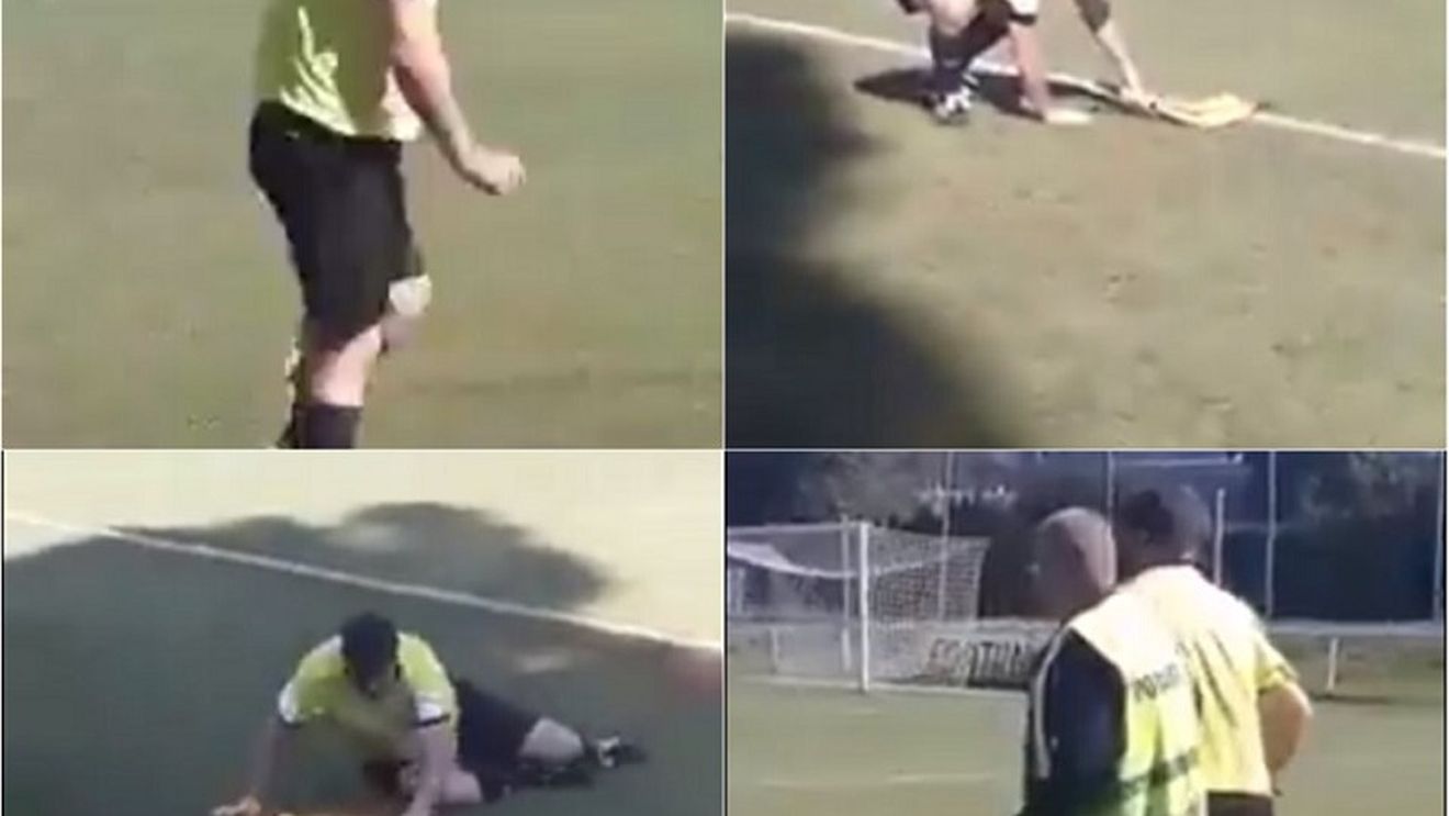 Imagini incredibile la un meci de juniori. Un arbitru a venit beat la stadion și nu s-a putut ține pe picioare | VIDEO