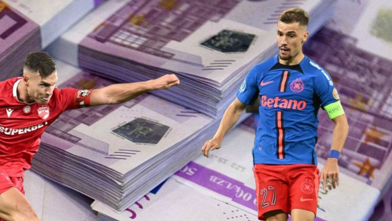 Dinamo - FCSB. Echipa roș-albastră e de peste trei ori mai scumpă față de cea a „câinilor”. Ei sunt cei mai bine cotați jucători ai celor două mari rivale!