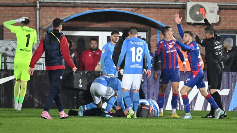 Accidentare îngrozitoare pentru Alexandru Gîț în ultimele minute ale meciului FC Voluntari – FC Bihor 2-1. Primul diagnostic pentru fundașul ilfovenilor