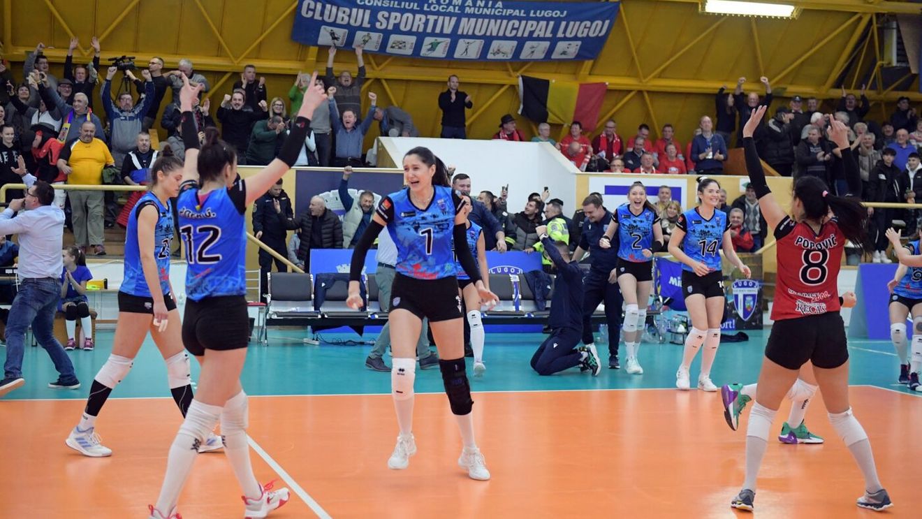Lugojul, un colț de Europa! CSM s-a calificat pentru prima dată în istorie în semifinalele Cupei Challenge la volei
