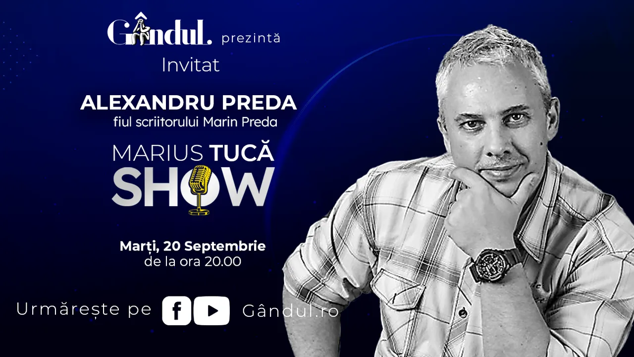 Marius Tucă Show începe marți, 20 septembrie de la ora 20.00, live pe gândul.ro