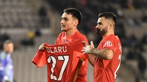 Gest pentru Darius Olaru! Ce au făcut colegii lui în Qarabag – FCSB, după golul lui Adrian Șut