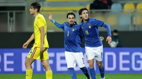 Italia U21 – România U21 4-2. Tricolorii au condus cu 2-0, dar repriza secundă a fost una de coșmar