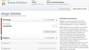 S-au pus în vânzare biletele pentru demonstrativul lui Ronnie O'Sullivan. S-au epuizat deja cele mai ieftine tichete?