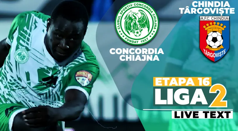 Chindia câștigă la Chiajna. Celea a marcat contra Concordiei dintr-o poziție suspectă de offside