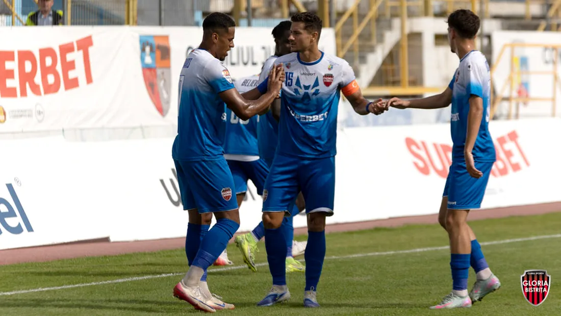 Prima victorie în Liga 2 pentru CS Gloria Bistrița! Nicolae Grigore a început cu dreptul aventura de la cârma nou-promovatei