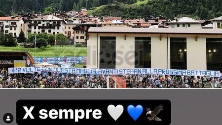 Mesaj emoționant al lazialilor pentru Ștefan Radu! Banner de peste 40 de metri pentru fotbalistul român