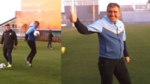 Gică Hagi s-a băgat la joc și a făcut show în fața fanilor, înainte de Farul - FCSB! Schema cu care i-a lăsat mască pe suporteri | VIDEO