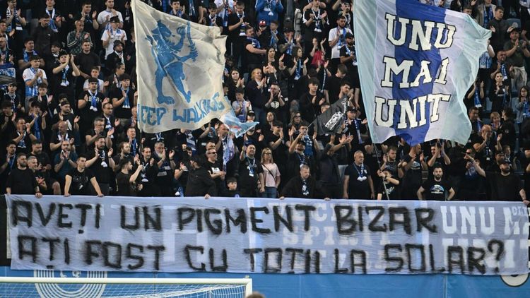 Galeria Universităţii Craiova se disculpă după mesajele rasiste de la derby-ul cu Rapid: „Banale ironii între rivali. Fac parte din folclorul ultras”