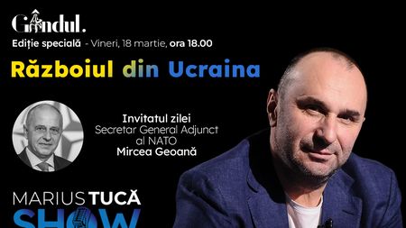Marius Tucă Show începe vineri, 18 martie de la ora 18.00, live pe gandul.ro cu o nouă ediție specială
