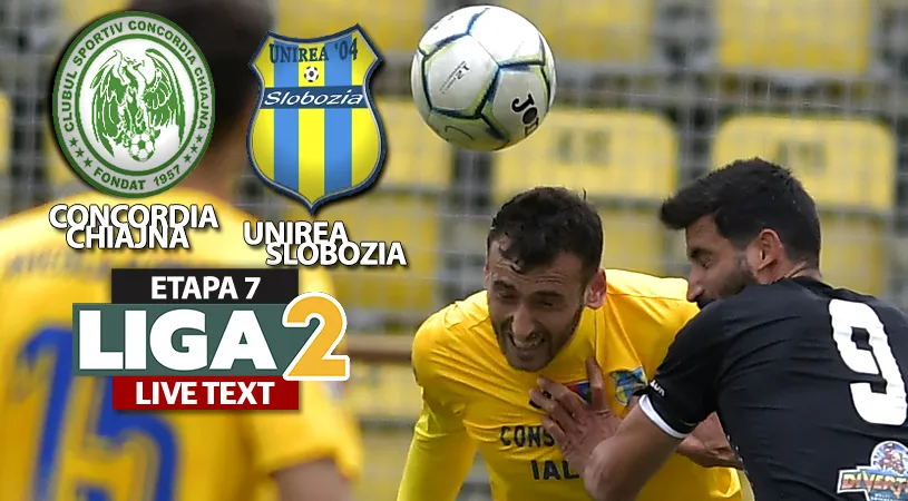 Concordia a fost cu ratările, Unirea Slobozia, cu golul! Însă, ilfovenii au evitat în prelungiri primul eșec în acest sezon, dar pot pierde primul loc