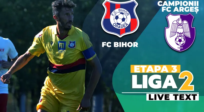 FC Bihor obține prima victorie în Liga 2, după un meci în care a scăpat ca prim minune de gol. CFC Argeș încasează primul eșec, cu Gronner ratangiu din toate pozițiile