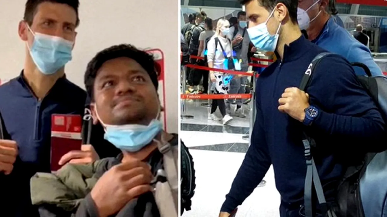 Novak Djokovic, baie de mulțime pe aeroportul din Dubai! Sârbul a fost asaltat de oameni pentru poze și autografe: ce reacție surprinzătoare a avut | FOTO & VIDEO
