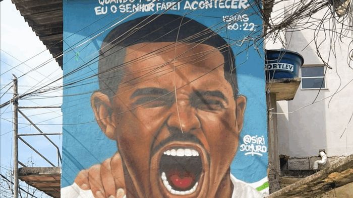 Noul star din Superliga e idol în Brazilia. Chipul fotbalistului care a impresionat în România a fost pictat de fani într-un oraș sud-american