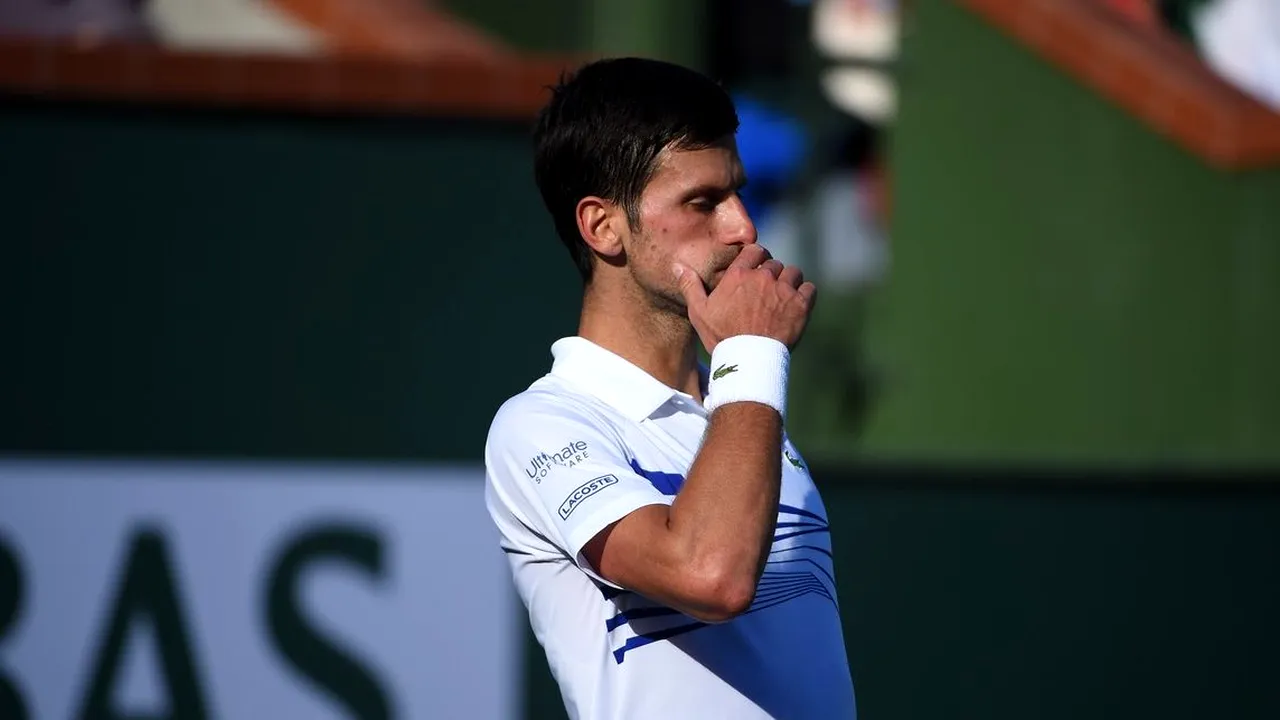 Novak Djokovic, dat de gol printr-un gest incredibil! Ce au putut scrie organizatorii lângă fotografia sârbului din complexul de la Indian Wells, deși acesta nu s-a retras încă din competiție | FOTO