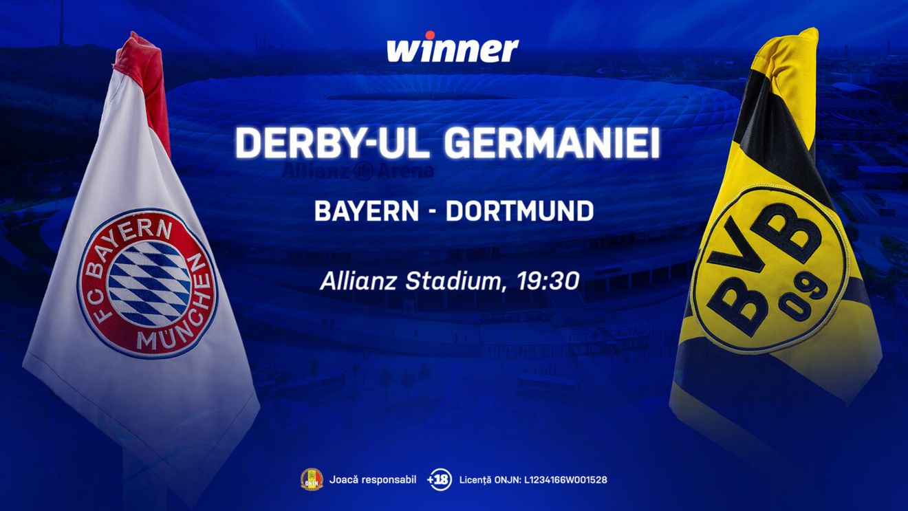 ADVERTORIAL. Bayern Munchen – Borussia Dortmund, confruntarea care o poate adduce pe gruparea bavareză mai aproape de titlu