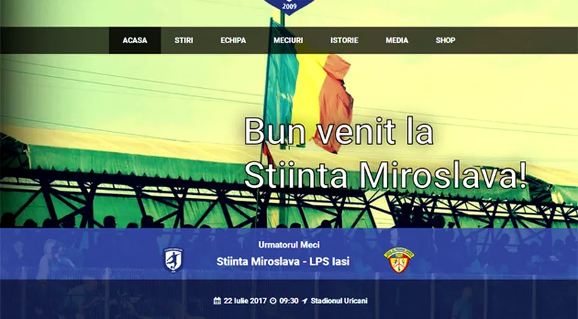 OFICIAL | Știința Miroslava va juca în Copou primele meciuri din Liga 2.** Când speră să revină pe propriul stadion