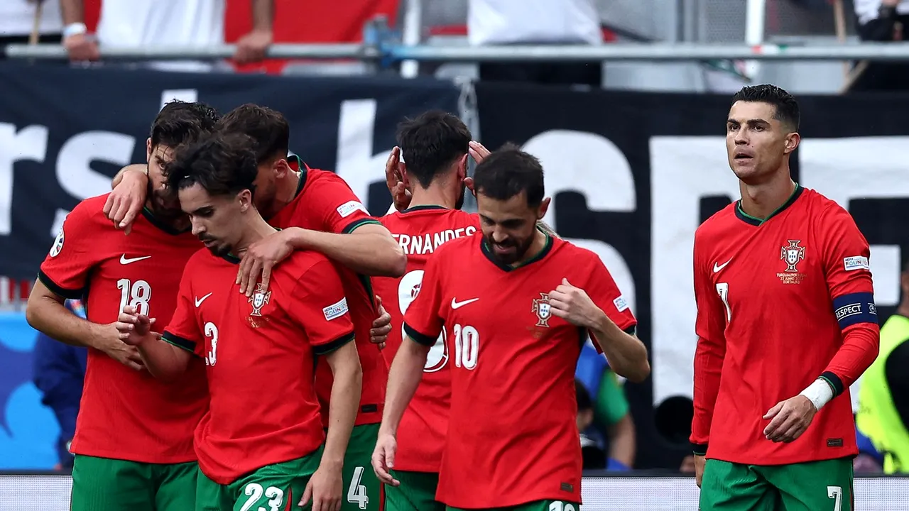 Portugalia - Turcia 3-0, în Grupa F de la EURO. Victorie fără emoții pentru Ronaldo și compania. Turcii s-au întrecut în gafe defensive și nu au făcut față presiunii meciului