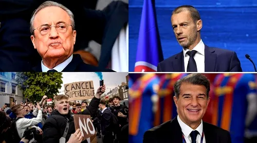 Florentino Perez și Joan Laporta jubilează! Lovitură în plin primită de UEFA din partea organizatorilor Superligii: Real Madrid și FC Barcelona nu pot fi sancționate!