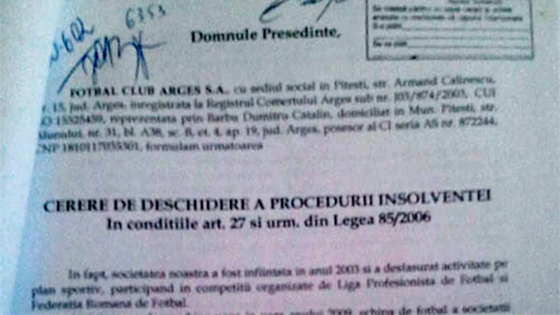 Conducerea FC Argeș** a cerut deschiderea procedurii de insolvență!