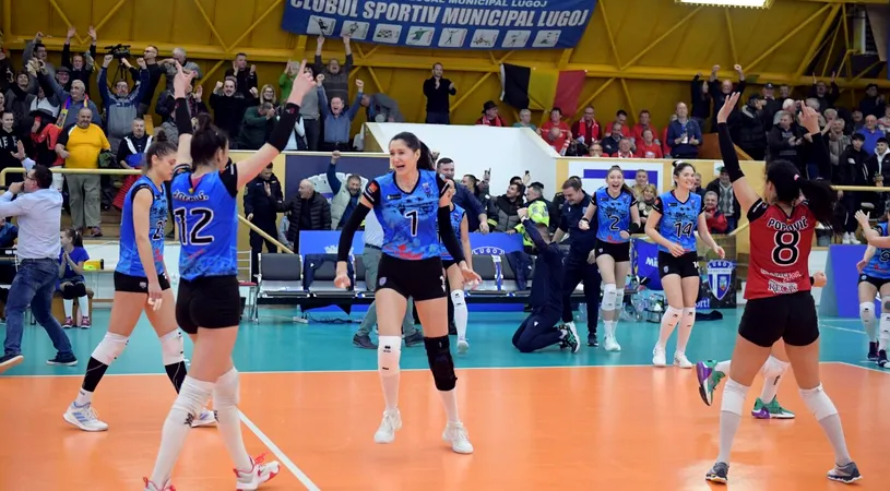 Lugojul, un colț de Europa! CSM s-a calificat pentru prima dată în istorie în semifinalele Cupei Challenge la volei