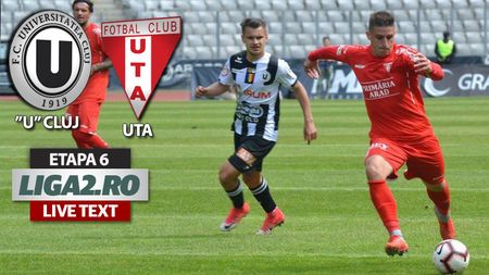 ”U” Cluj și UTA se aleg cu un punct din derby-ul restant al etapei a 6-a. Goga, salvator pe final, după ce arădenii marcaseră printr-un fost jucător al clujenilor