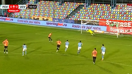 Alexandru Mitriță a obținut penalty-ul pe care tot el l-a ratat! Execuție lamentabilă a starului oltean în meciul FC Voluntari – Universitatea Craiova | VIDEO