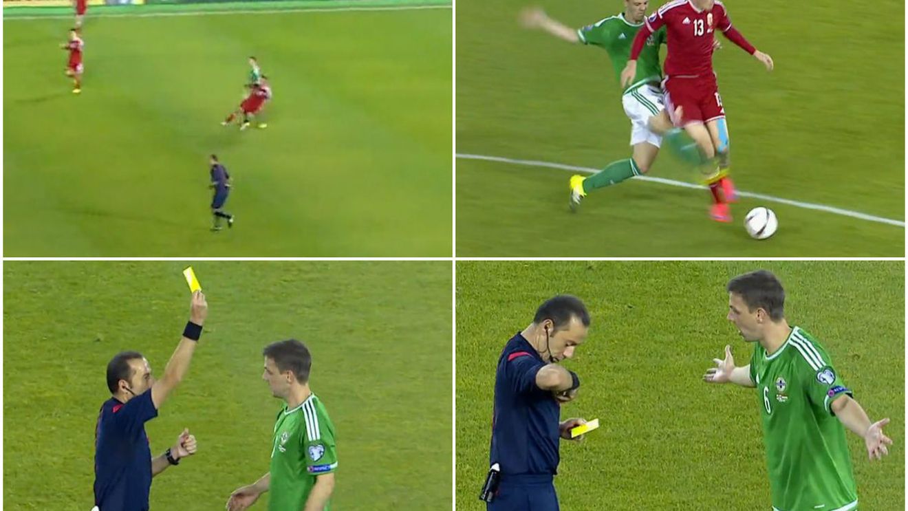 Cea mai ciudată fază din preliminariile Euro 2016! VIDEO | A luat două galbene în aceeași fază de joc și nu pentru proteste. Cum explică Ion Crăciunescu momentul