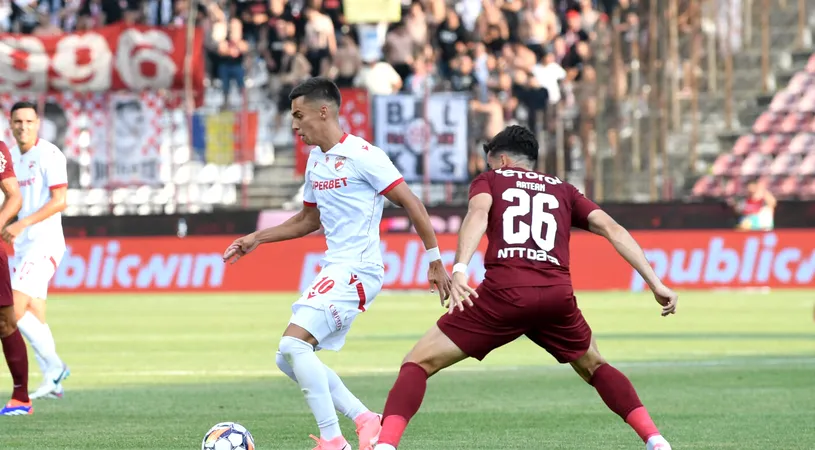 Reacția amară a lui Cîrjan, după ce a marcat primul său gol în CFR Cluj - Dinamo 3-2