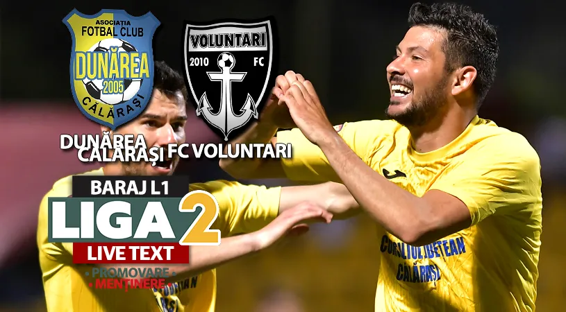 FC Voluntari trece la limită de Dunărea Călăraşi în manșa tur a barajului de promovare/menținere în Liga 1. Alexandru Vlad, decisiv pentru echipa lui Liviu Ciobotariu
