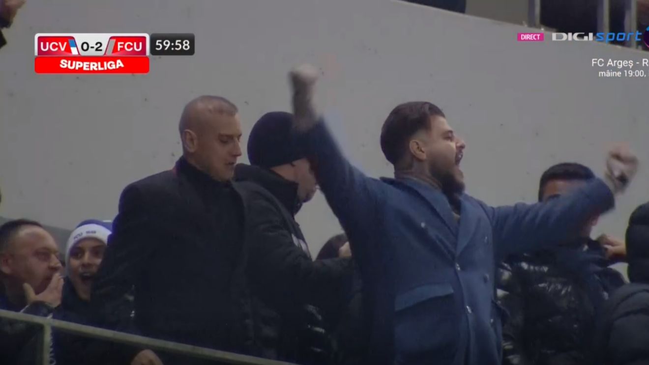 Reacție genială a familiei Mititelu după golurile marcate de FC U Craiova! Trupa lui Nicolo Napoli a redus la tăcere galeria gazdelor